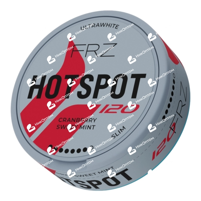 HOTSPOT - FRZ - CRANBERRY SWEET MINT - Клюква, Сладкая Мята (120mg) — купить снюс оптом в НикОптом