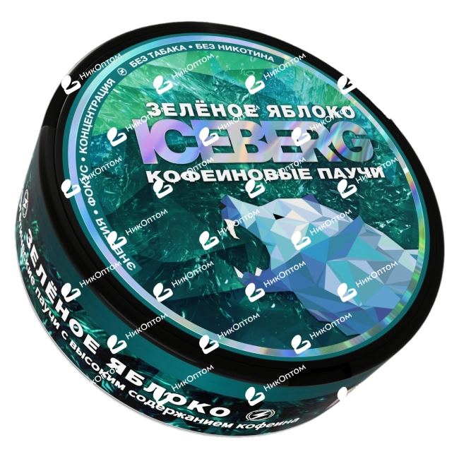 ICEBERG - Кофеиновые Паучи - 19% - EMERALD - Зеленое Яблоко — купить снюс оптом в НикОптом